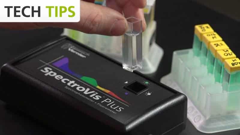 vernier plus spectrophotometer chemistry tech tips software spectrometers visible